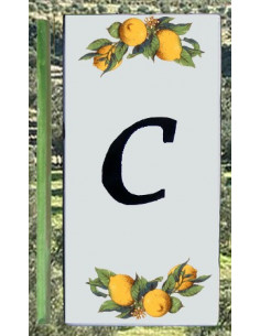 Numero de rue lettre C décor Citrons