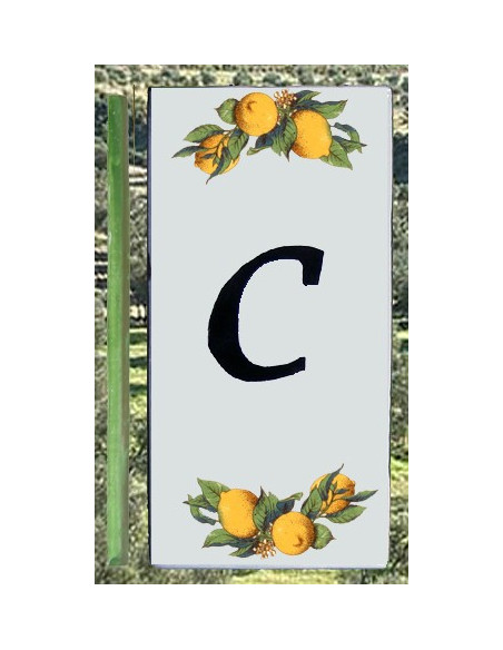Numero de rue lettre C décor Citrons
