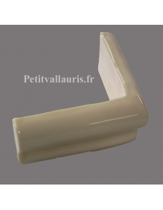 Listel d'angle droit convexe modèle corniche en faience émaillée couleur unie ivoire brillant