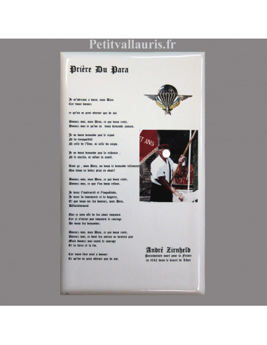 Plaque en céramique commémorative militaire avec prière du Para ou souvenir guerre + personnalisation photo et texte