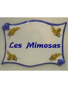 Plaque pour propriété parchemin en céramique Les Mimosas
