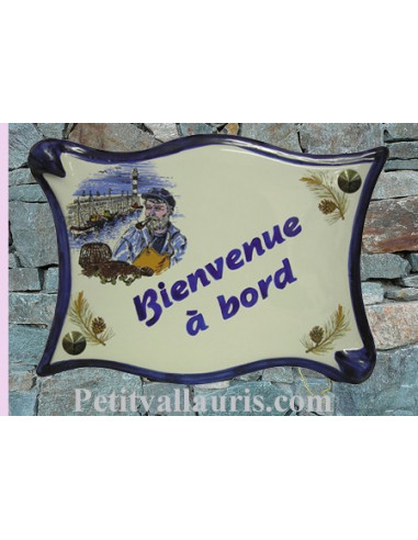 Plaque de maison parchemin en céramique le Patron Breton