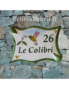 Plaque modèle parchemin pour maison décor artisanal oiseau Colibri + personnalisation