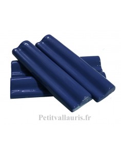 Listel en faience modèle corniche émaillée couleur bleu lavande brillant