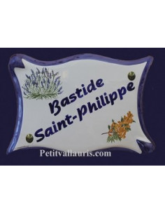 Plaque parchemin pour maison décor personnalisé Bouquet de lavande et mimosas