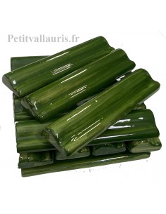 Listel modèle corniche en faience émaillée couleur vert médium
