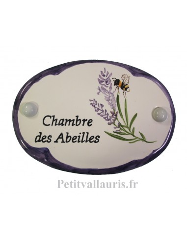 Plaque de porte en faience blanche...