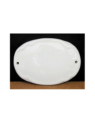 Plaque de maison ovale en céramique unie blanche