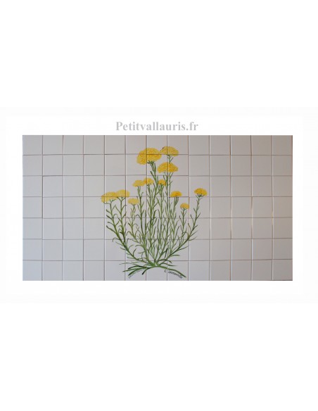 Fresque sur carreaux de faience collection flore Méditerranéenne décor artisanal le Cyste