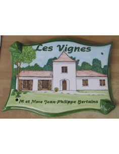 Plaque pour villa parchemin décor personnalisé maison de Bourgogne