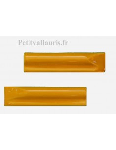 Listel-bordure modèle corniche en faience émaillée couleur unie jaune provençal brillant pour fin de ligne