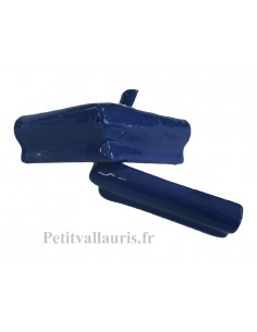 Listel d'angle droit convexe (sortant) modèle corniche en faïence émaillée couleur bleue lavande brillant
