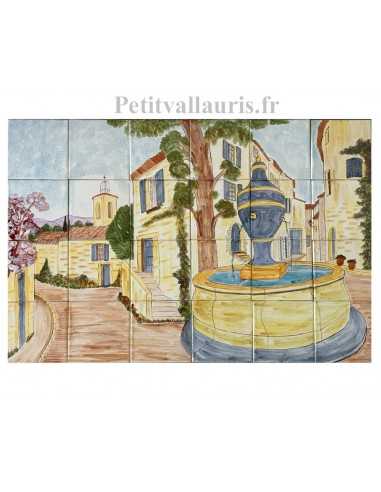 Fresque murale sur carrelage en...