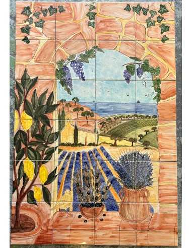 Carrelage Mural Décoratif Céramique - Vue Sur Mer Méditerranée - Style Moderne Multicolore