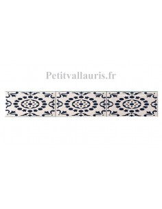 Carrelage mural en faïence blanche 15 x 7,5 cm modèle voluptéo bleu