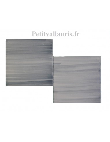 Carreau 15 x 15 cm uni gris en faïence émaillée épaisseur 0.5 cm
