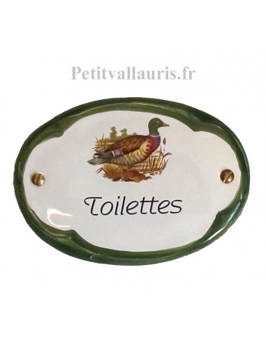 Plaque de porte en faience blanche...