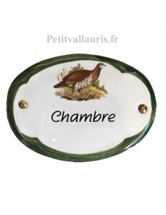 Plaque de porte en faience...