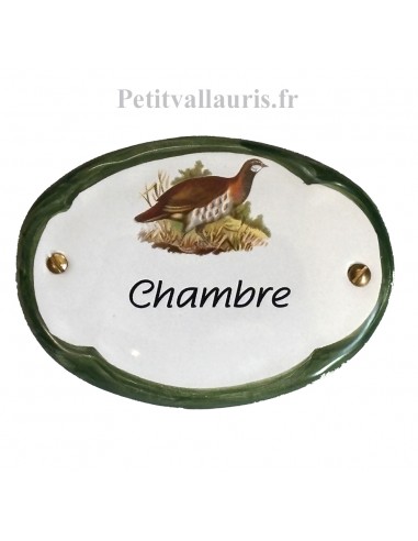 Plaque de porte en faience blanche...