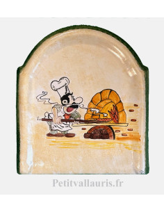 Fresque murale modèle moulure en faïence décor artisanal le Pizzaiolo