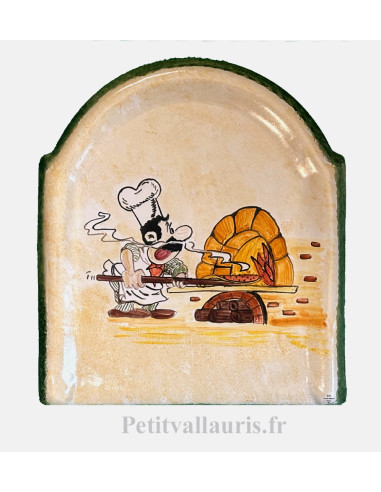 Fresque murale modèle moulure en faïence décor artisanal le Pizzaiolo
