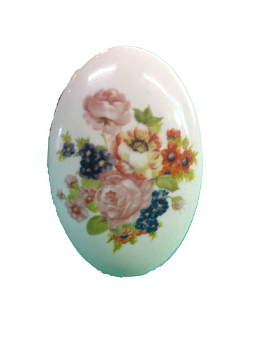 Bouton-poignée ovale en porcelaine...
