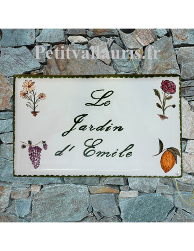 Plaque pour maison en faïence motif...