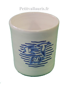 Porte crayon de maquillage en faïence collection Marine motif la Mouette
