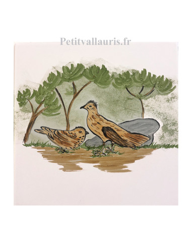 Carreau mural en faience blanche...