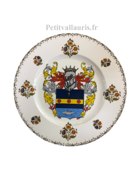 Assiette en porcelaine avec photo ou écusson personnalisée