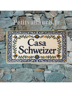 Plaque de maison céramique 28 x14 d'après image générée par IA fournie par le client