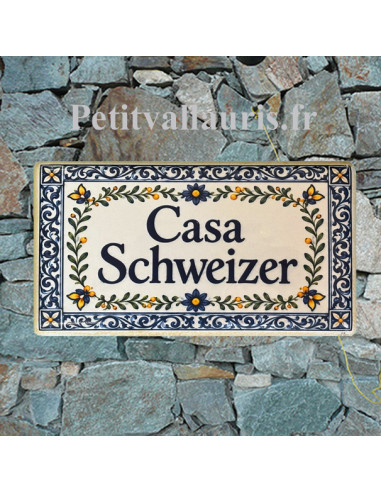 Plaque de maison céramique 28 x14 d'après image générée par IA fournie par le client