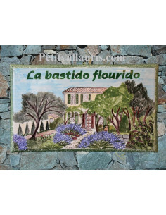 Plaque de maison Client décor Bastide Provençale