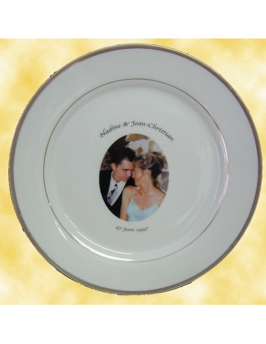 Assiette de décoration porcelaine personnalisable - Assiette photo