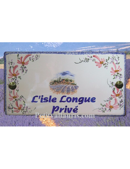 Plaque pour maison en céramique décor Fleuri et Provençal