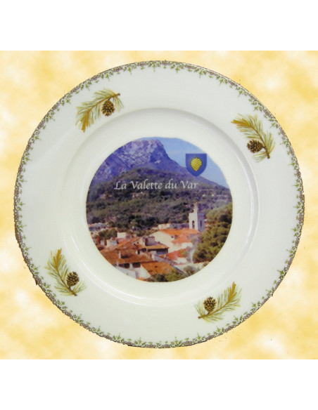 Assiette avec photo personnalisée en porcelaine filets spécial évènement