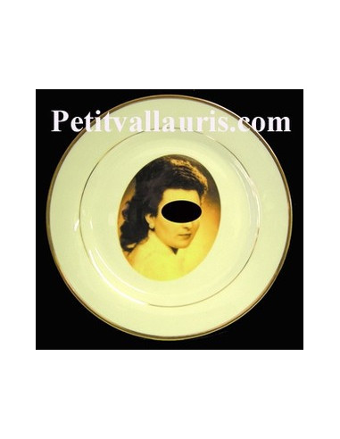 Assiette portrait personnalisée en porcelaine filets