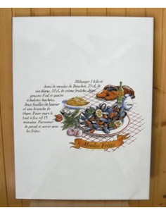 Carreau décor Moules Frites 25 x 33 cm