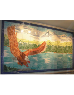 Fresque sur carreau aigle pour résidence 100 x 200 cm