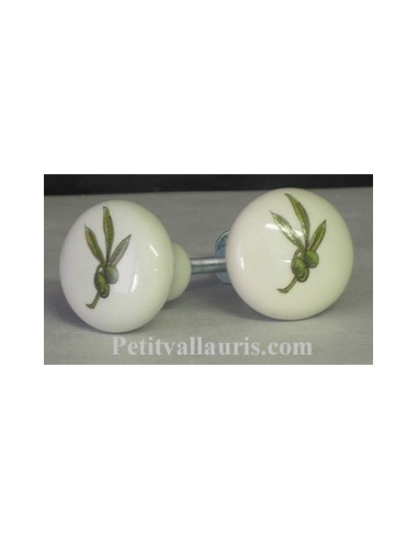 Bouton de tiroir meuble décor Olives (diamètre 30 mm)