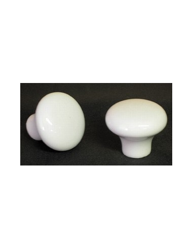 Bouton de tiroir meuble coloris blanc uni (diamètre 30 mm)
