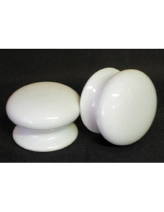 Bouton de tiroir meuble coloris blanc uni (diamètre 35 mm)