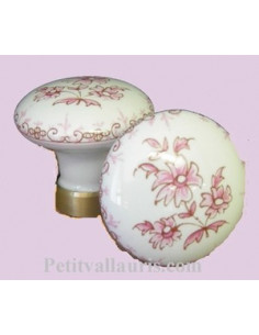 Bouton de placard décor Tradition Vieux Moustiers rose (diamètre 50 cm)