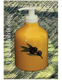 Distributeur de savon liquide décor Provençal olives noires