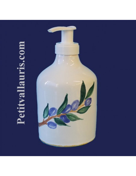 Distributeur de savon liquide décor Olives bleues