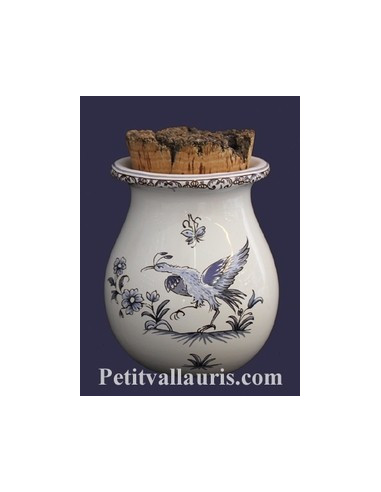 Pot à herbes de provence décor Tradition Vieux Moustiers bleu