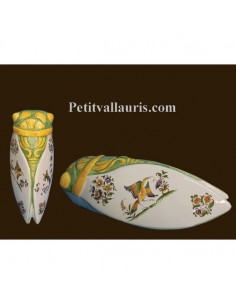 Cigale faïence céramique décor Tradition Vieux Moustiers polychrome (T.5)