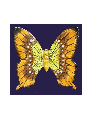 Papillon en céramique à suspendre marron et orange