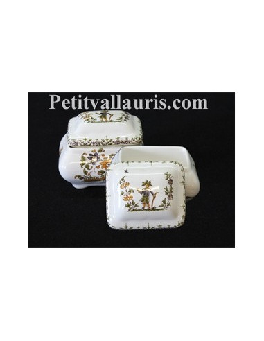 Boîte à bijoux rectangle décor Tradition Vieux Moustiers polychrome