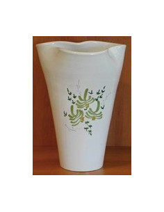 Vase Glaïeul en faïence décor Fleuri vert 25 cm